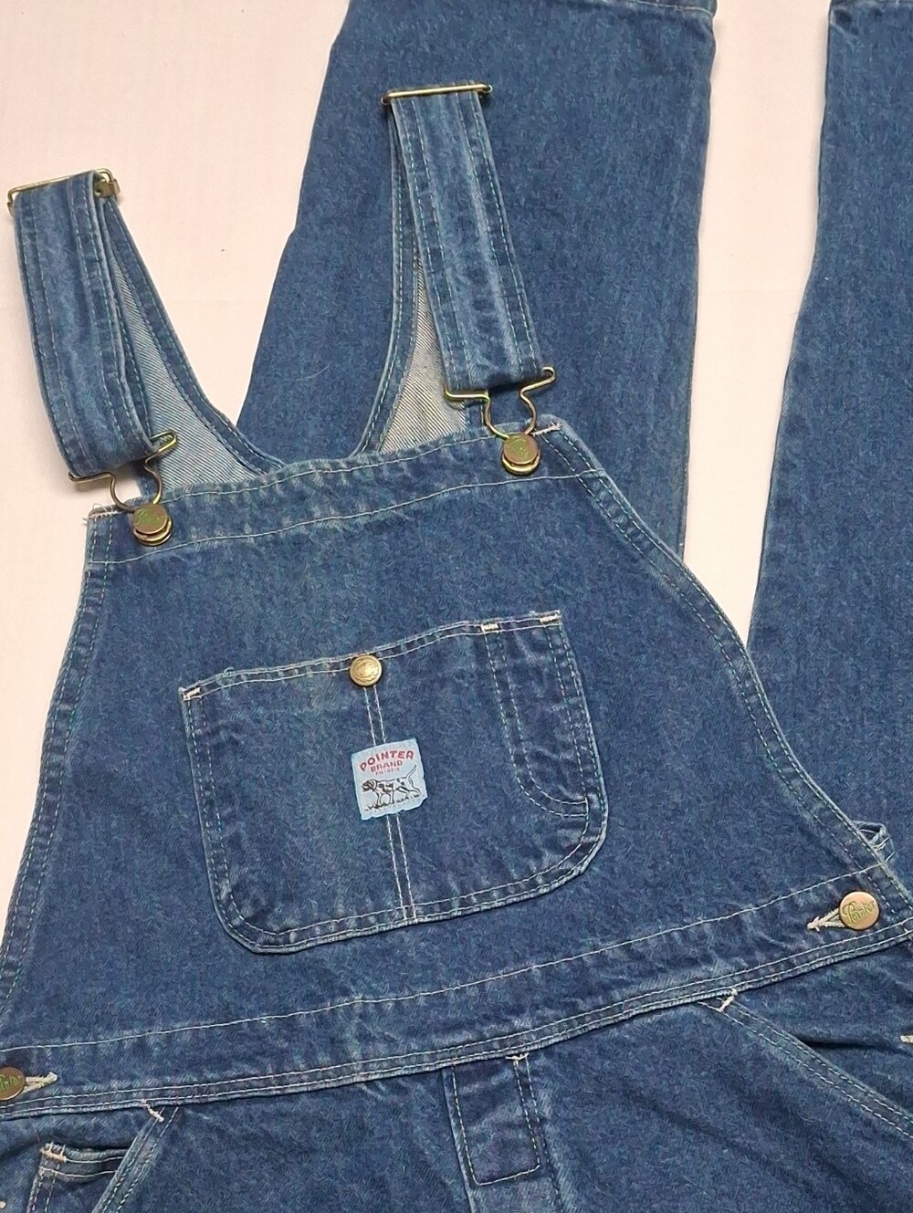 Denim Blue Pointer Bib Vtg EUC Overalls 32- Long 32x33 32w